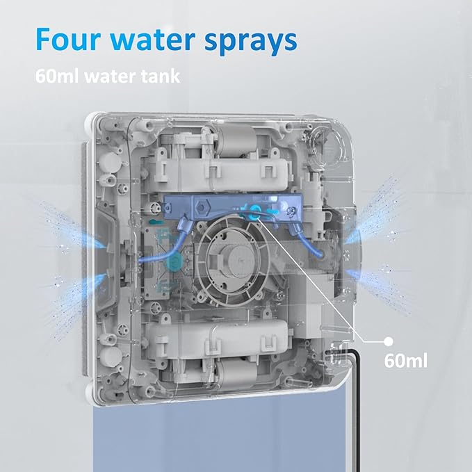 Mamibot W120-DP Window Cleaning Robot for High-Rise Glass - 3200Pa Strong Suction, Multiple Cleaning Modes,4 Water Spray Nozzles,Edge Detection Technology,App&Remote Control(Blue)