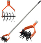67-Inch Garden Cultivator with Tempered Spring Steel Tines, Adjustable Stainless Steel Handle, Manual Rotary Design for Soil Loosening
