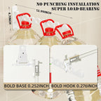 Wall Mount Clothes Drying Racks White Clothes Drying Organizer Rack Garment Hooks Aluminium Retractable Folding Indoor Wall Mounted Hanger Space Saver for Laundry Room Bedroom White 2-Pack