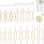 Bilillo 14 pcs Plate Hangers for The Wall, 4/6/8/10/12 Inch Invisible Plates Hangers, Stainless Steel Plate Wall Holders for Display Various Sizes with Hooks for Decorative