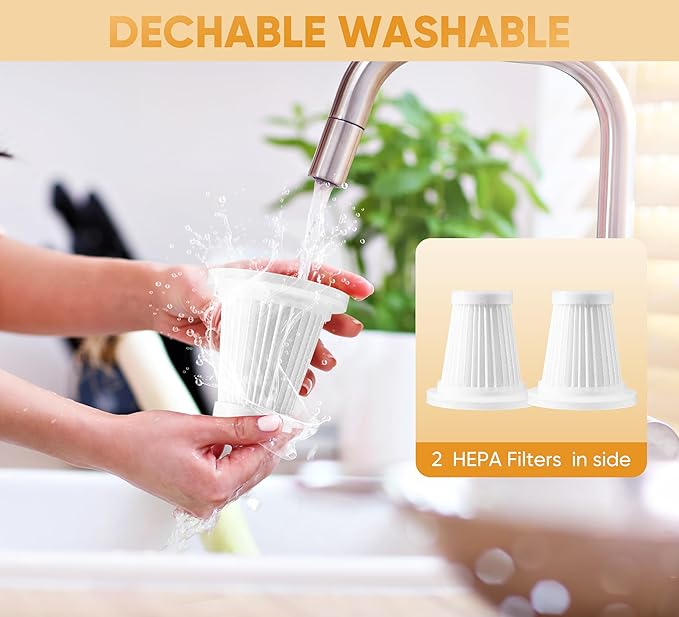 Handheld Vacuum Cleaner Cordless - 18000PA Strong Suction Rechargeable, 3-Speed Adjustable Portable Mini Dust Buster for Pet Hair, Car Detailing, Home, Office & Car Cleaning