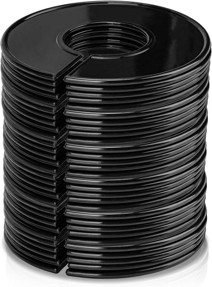 Sukh Baby Closet Dividers 30pcs - Plastic Clothes Organizer Shelf Tags Labels for Clothing Rack Wardrobe Store Warehouse Nursery Must Haves Boutique Supplies Sturdy Durable Flexible No Burrs (Black)