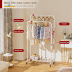 Golpart Clothes Garment Coat Rack Drying Clothing Racks Metal Freestanding for Hanging Clothes Portable Closet for Laundry Bedroom White