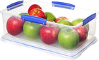 Sistema KLIP IT Food Storage Container, 7 L, Airtight & Stackable, BPA-Free, Clear with Blue Clips