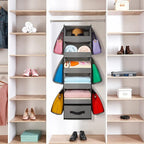 VICTORICH All-IN-ONE Over the Door Organizer, Super Behind the Door Storage Organizer with Door Rack and Large Clear Windows, Wall File Organizer, Hanging Organizer (Big Ear Grey)