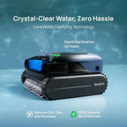 Beatbot AquaSense Pro Pool Robot Vacuum, 5-in-1 Cleaning with 2*Clarifying Agent Kits, Smart Surface Parking, Clarifies & Skims Water, Ideal for Inground Pools up to 3,299 Sq.ft - Navy Blue