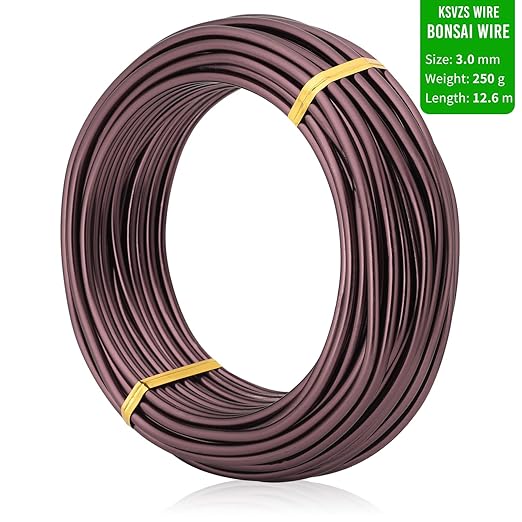 Bronze-3.0mm/9gauge-Anodized Aluminum Bonsai Training Wire 250g Large Roll,Many Size to Choose,KSVZS Bendable Metal Wire for Crafts,Sculpting,Armature and Daily Use,Necessities for Family