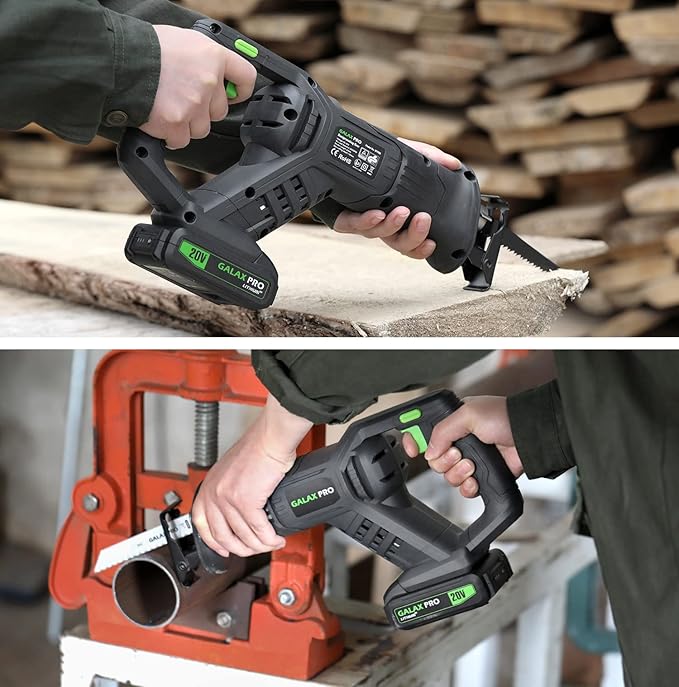 GALAX PRO Cordless Circular and Reciprocating Saw Combo Kit with 1pcs 4.0Ah Lithium Battery and One Charger, 7 Saw Blades and Tool Bag