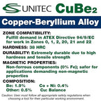 CS Unitec | Non-Sparking Pick Head Axe | 4 lbs. | TUV Certified | Copper Beryllium | Non-Magnetic | Corrosion Resistant | EX1203-1850B