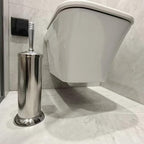 Brushed Nickel Toilet Bowl Brush with Holder, Durable Bathroom Cleaning Tool, Modern Design for Easy Toilet Maintenance, Bathroom Cleaner Brush for Efficient Cleaning and Hygiene
