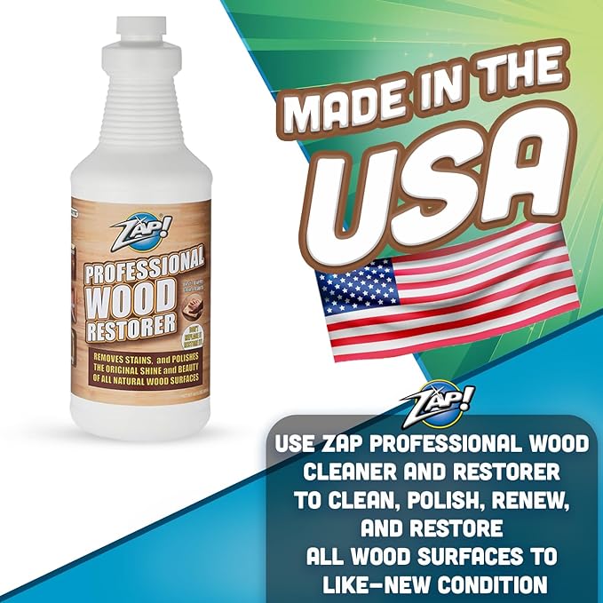 Professional Wood Cleaner and Restorer | Clean, Polish, & Restore Wooden Furniture & Hardwood Floors | Kitchen Cabinet & Table | Deep Wood Cleaner for Heavy Duty Cleaning | 32 oz