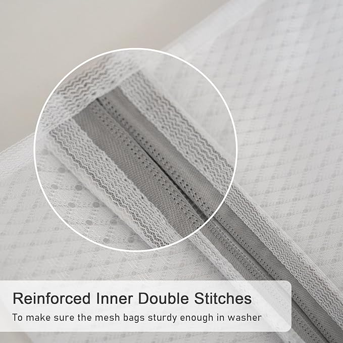 Polecasa 3Pcs Premium 125g Diamond Mesh Laundry Bags, 3 Large 16 x 20 Inches Durable Laundry Wash Bags with Sturdy Zipper for Delicates
