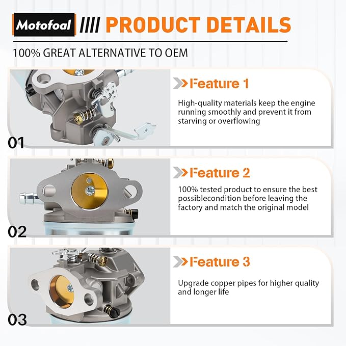 632230 Carburetor for Tecumseh 5 HP 6 HP 632272 631828 631067 631067A H30 H50 H60 HH60 HH70 Engines 4 Cycle Engine Troy Bilt Tiller Toro Snowblower Sears Tillers 47279 carb with Gasket