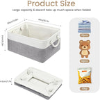 Large Storage Baskets- 15.7x11.8x8.26 inch Storage Bins for Shelves and Closet Organizing, Foldable Fabric Bin for Home Organization Clothes and Laundry (6-Pack, White&Gray)