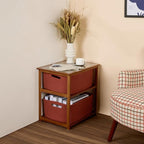 Large Storage Baskets for Shelves, Closet Organizers Bins for Clothes Blanket Towels, Baby Nursery, Toy Baskets Box, Woven Rope Baskets, 17 x 13 x 7.5”, 2 Packs Oxide Red