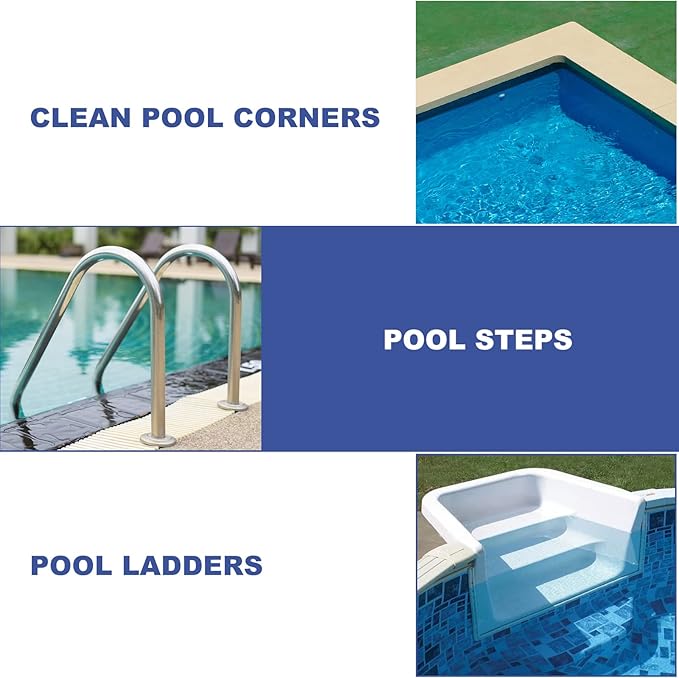 Handled Bath Scrubber, Bathroom Scouring Pad, Heavy Duty Cleaning Sponge Scrub Brush, Non-Scratch Remove Soap Scum, for Cleaning Shower Tile Bathtube Sink Spas Hot Tubs, Swimming Pool Step & Corner