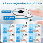 Automatic Liquid Soap Dispenser Touchless, USB Rechargeable Smart Hand Soap Dispenser, 6-Level Adjustable, 12.8oz/380mL Wall Mounted for Bathroom Kitchen Dish Soap