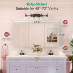 TokeShimi 48x24 Medicine Cabinet Mirror with Storage Tempered, Aluminum Surface Mount or Recessed Medicine Cabinet White with Adjustable Shelves for Bathroom Vanity Modern Farmhouse