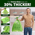 13 Gallon Compostable Trash Bags Liners Drawstring, Heavy Duty Extra Thick 1 Mil, 49.21 Liter, 30 Bags, Tall Kitchen Food Scrap Waste Bag, ASTM D6400, US BPI and OK Compost Home Certified