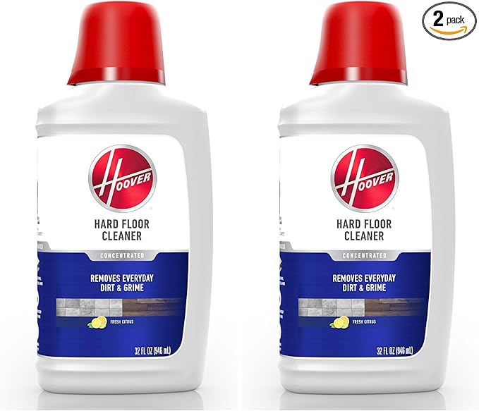 Hoover Hard Floor Cleaner for Sealed Hard Floors, Concentrated Cleaning Solution for Hard Floor Cleaner Machines, 32 fl oz Formula, White, AH31428 (Pack of 2)