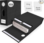 2 Pack Bed Sheet Organizer and Storage, Foldable Storage Bed Sheet Organizer for Linen Closet with Viewing Window & Label for Bedding Sheets & Blankets (Queen & King Size) Black