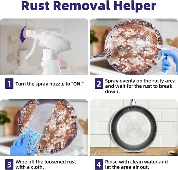 Jocecury 500ML Stainless Steel Rust Remover, Multi-Purpose Foam Cleaner, Dissolves Rust Particles, Stainless Steel Appliance Cleaner,Food-safe Formula,Metal Cleaner