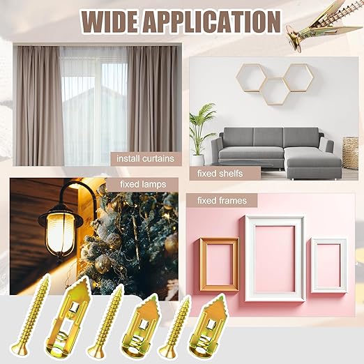 420 Pcs Self Drilling Drywall Anchors with Screws Kit, 2 Sizes Anchors and 3 Sizes Expansion Screws Kit with a Storage Box, Zinc Plated Steel Wall Anchor Screw No Drilling Required