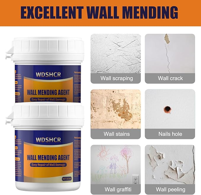 Drywall Repair Kit Drywall Hole Repair Patch Kits Wall Spackle Repair Paste with 8.5OZ White Wall Repair Putty with Scraper, Wall Surface Hole Fill Quick and Easy Solution (3Pack)
