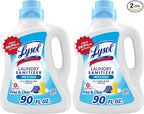 Lysol Laundry Sanitizer Additive | Free & Clear | 0% Bleach | 90 Fl Oz | Pack of 2