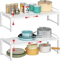 X-cosrack 12" Wide 100LBS Loading-Bearing Heavy Duty Kitchen Storage Shelf, Expandable Cabinet Shelf Organizer, Stackable Adjustable Storage Shelves for Kitchen Cabinet Cupboard Pantry Counter