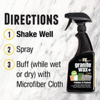 Granite Wax Plus - Granite Cleaner & Polish, Hard Water Stain Remover, Kitchen, and Bathroom Cleaner - Streak-Free Shine, Carnauba Wax, Banana Scent, 16 oz