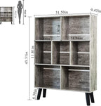 LEYAOYAO Bookshelf Cube Storage Organizer,3 Tier Bookcase with Legs,Modern Wood Open Shelf,Dirty Grey Bookshelves,Free Standing Display Short Book Shelves for Narrow Space,Bedroom,Living Room,Office