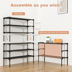 32.3" Widening Design Shoe Rack for Closet 16 Pairs Small Spaces Non-Woven 3 Tier Shoe Organizer Stackable Metal Shoe Shelf for Entryway, Bedroom