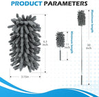 12 Pack High Duster with Extension Pole, Reusable & Washable Feather Duster, Microfiber Dusters for Cleaning for Ceiling Fan, Sofas, Ceiling, Car, Cabinet, Furniture, Blind(Gray)