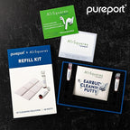 Refill Kit Cleaning Multi-Tool (Sold Separately) | 2X Bottles Cleaning Solution, 6X AirSquares Cleaning Putty | Clean Repair & Restore Lightning Cables & Connectors