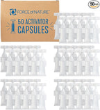 Force of Nature Activator Capsules - Concentrate Refills for Eco-Friendly, All Purpose Disinfectant Cleaning Spray Kitchen, Bathroom, Toilet, Glass - Year Supply, 50 Count x 12 Fl oz