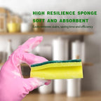 Sponges, Eco Non-Scratch Sponges Scrub Pads, Sponges for Cleaning Kitchen and Dish Cleaning,12 Scrubbing Sponges+ Draining Rack