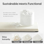 2PCS Bathroom Sink Vanity Trays, Water Absorbing Diatomite Stone Drying Soap Dish Dispenser for Kitchen Counter, Sponge Holder Mat Rack Faucet Splash Guard Caddy Organizer, Beige, 9"x3.5"