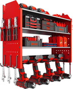 Power Tool Organizer Wall Mount, 4 Tier Tool Organizer For Space Saving,Used For Electric Drills, Saws And Toolbox Parts, Wall Hooks