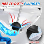 2 in 1 Toilet Plunger and Brush Set，Extended Handle Plunger，Toilet Bowl Brush Plunger Set,Bathroom Cleaning Tools ，Toilet Brush Plunger Combo，Cleaning Brush，Dark Grey