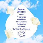 Dropps Free + Clear Biobased Power Laundry Detergent Pods, Unscented (64 Count) - HE Compatible Laundry Pods for Fresh Clothes - Laundry Soap Supplies & Recyclable Paperboard Packaging