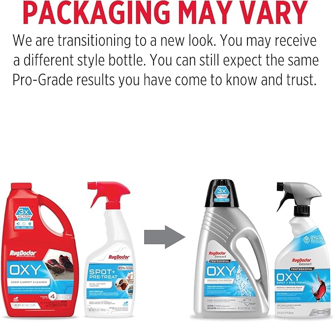 Rug Doctor Pro Deep Commercial Carpet Cleaning Machine, Oxy Bundle, Includes 48 oz. Oxy Cleaning Solution and 22 oz. Professional Oxy Spot & Pre-Treat Cleaner