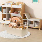 SNWDN 6 Pack Closet Cloth Storage Bins for Shelves, Medium Storage Baskets for Shelves, Fabric Bins for Closet organization with Handles（ Beige 15''L x 10''W x 8''H）