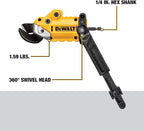 DEWALT Metal Shear/Cutter Drill Attachment, Impact Ready, 360 Degree Pivoting Head, Cuts 18GA Material (DWASHRIR)(Yellow, Black)