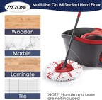 Spin Mop Replacement Heads Compatible with O-Cedar EasyWring 1-Tank System - Microfiber Mop Head Refills for Deep Floor Cleaning, Scrub Pad for Tile Hardwood Kitchen, 2 Pack