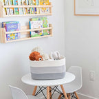 OrganiHaus Woven Storage Baskets for Organizing, Cotton Rope Organizer Bins for Shelves, Closet & Nursery, Dog Toy Basket, Decorative Bins for Toys, Towels & Books - 15x10x9, Grey