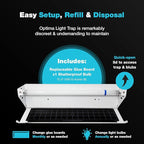 Catchmaster Vector Optima Light Trap, UV Light Fly Traps for Home, Gnat Traps for House Indoor, Shatterproof Bulbs, UV Lamp Insect Killer, Bug Catcher for Kitchen, Garage, & Warehouse - White