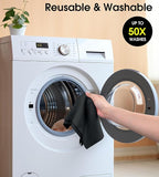 KitchLife Microfiber Cleaning Cloth Roll, 100 Pack - Tear-Away Microfiber Paper Towels, Lint-Free, Reusable, Washable for Kitchen, Car, Dishes, and Sensitive Surfaces (Black)