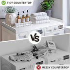 Gashell Washer Dryer Countertop, 27.5" x 58" Bamboo Washer and Dryer Countertop for Laundry Room Organization(White)