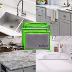 Kitchen Sponge | Odor Resistant, Non-Scratch Microfiber Mesh & Terry Cloth Sponge, Long Lasting Odor Protection | Durable, 4 Pack